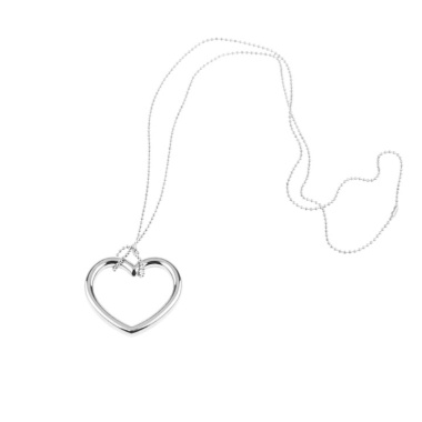 Chain and Ring Make a Good Match Mini Silver Heart Design