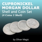 Cupronickel Morgan Dollar Shell and Coin Set 4 Coins 1 Shell