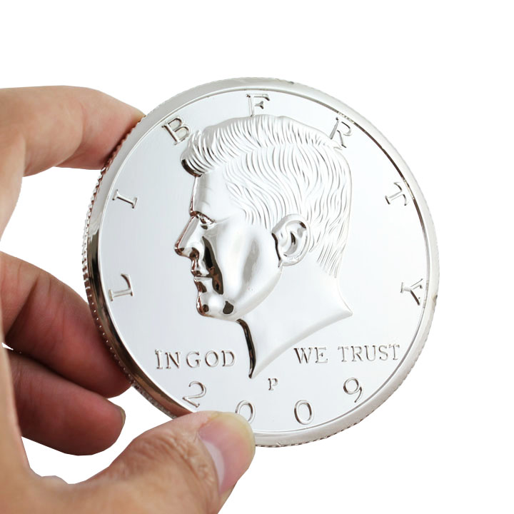 3 Inches Jumbo Coin Half Dollar Top Quality Silver - Click Image to Close