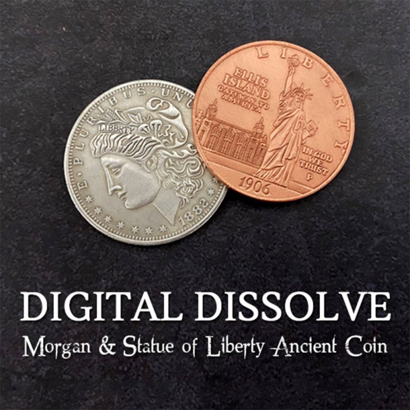 Digital Dissolve Morgan & Statue of Liberty Ancient Coin - Click Image to Close