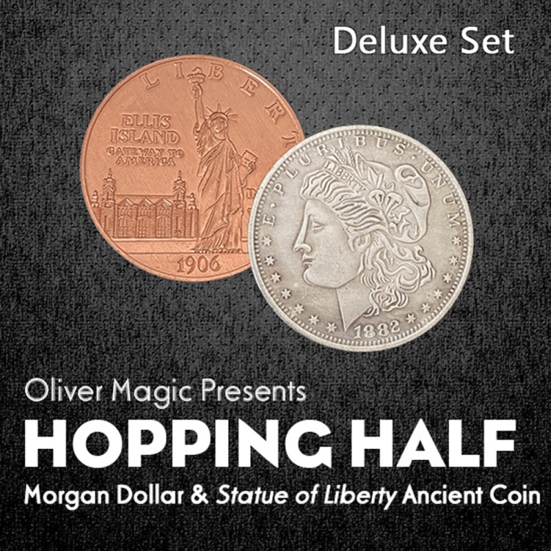 Hopping Half Morgan Dollar and Statue of Liberty Ancient Coin Deluxe Set - Click Image to Close