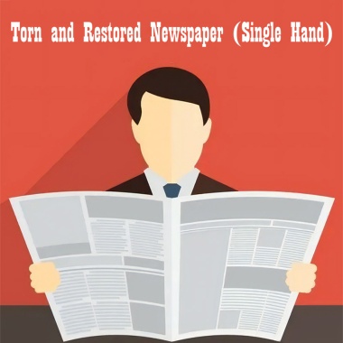 Torn and Restored Newspaper Single Hand