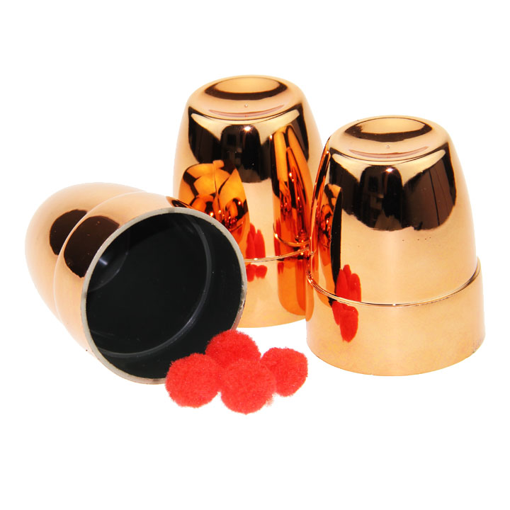 Cups & Balls Plastic Copper Mini - Click Image to Close