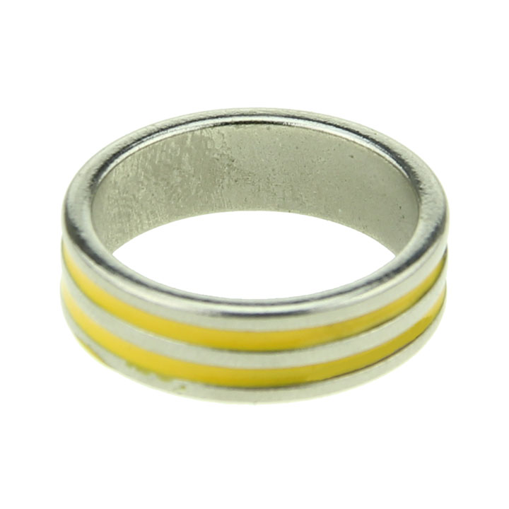 Super Strong Magnetic Wizard PK Ring Dual Line Yellow - Click Image to Close