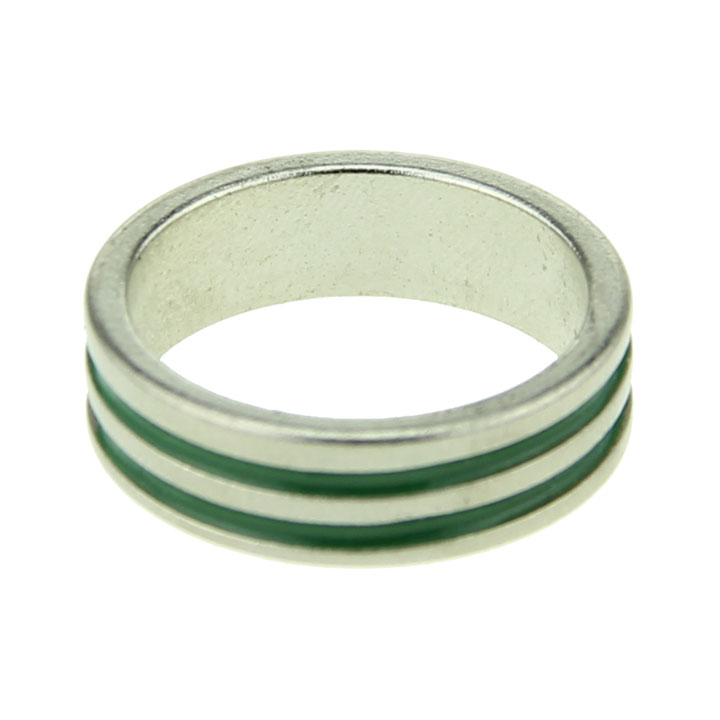 Super Strong Magnetic Wizard PK Ring Dual Line Green - Click Image to Close