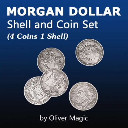 Morgan Dollar Shell and Coin Set (4 Coins 1 Shell)