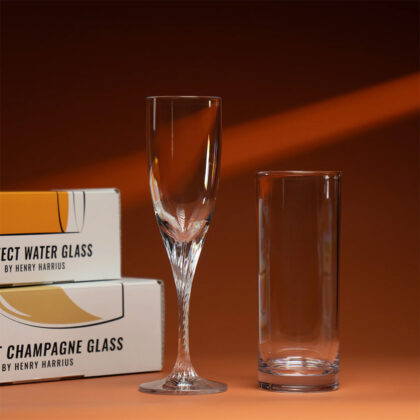 Perfect Water Glass & Perfect Champagne Glass by Henry Harrius